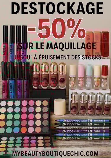Maquillage et accessoires tendance en destockage – à prix mini