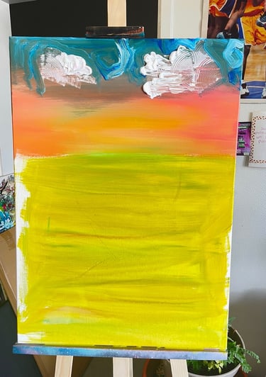 une toile en cour de création