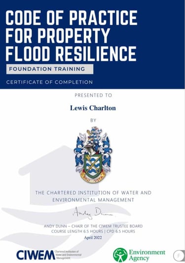 flood resilience traing certificate