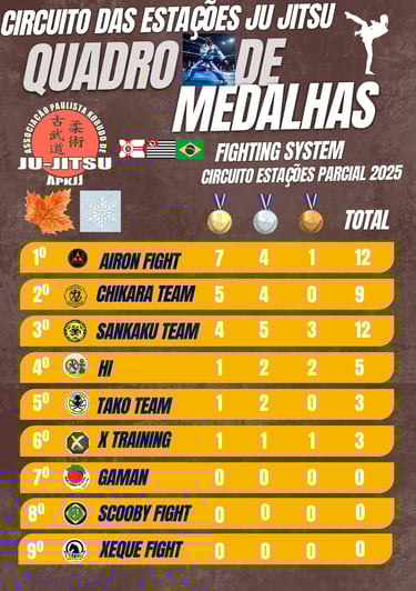 ranking geral fighting system do circuito das estações