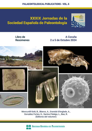 Front cover of the abstract book of the XXXIX Jornadas de la Sociedad Española de Paleontologia