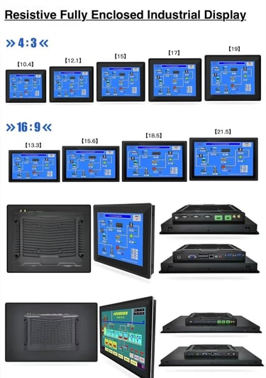claratech's Resistive Fully Enclosed Industrial Display specifications