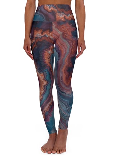 colorful marble leggings