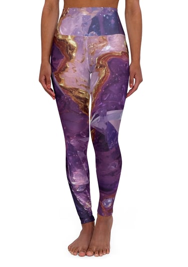 pink purple gold leggings