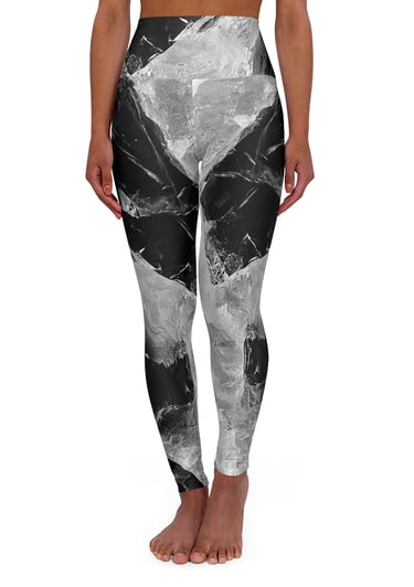 black and white crystal leggings