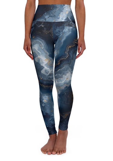 blue crystal marble leggings