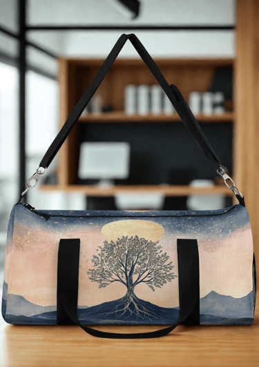 a duffel bag inside