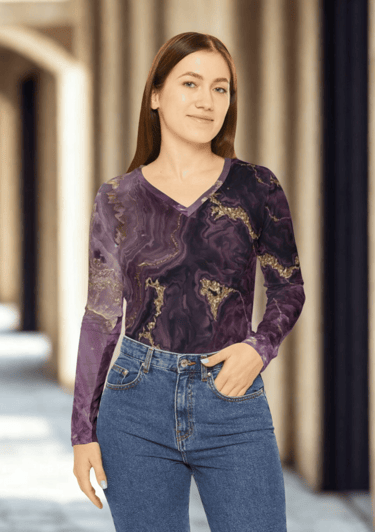 woman wearing a long sleeved top