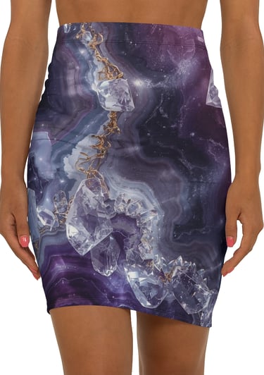 purple crystal pencil skirt