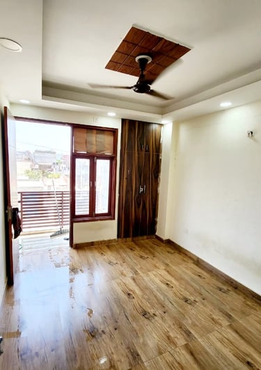 Bedroom with Balcony of 2 BHK Modern Builder Floor with Balconies — Chattarpur