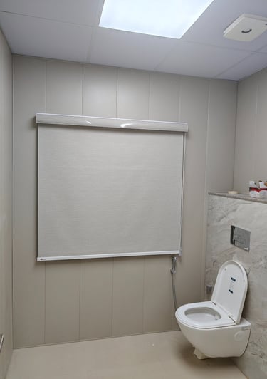 pvc panel installed design in bathroom