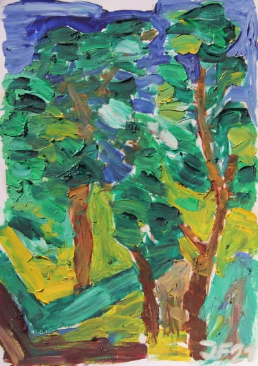 a painting of trees