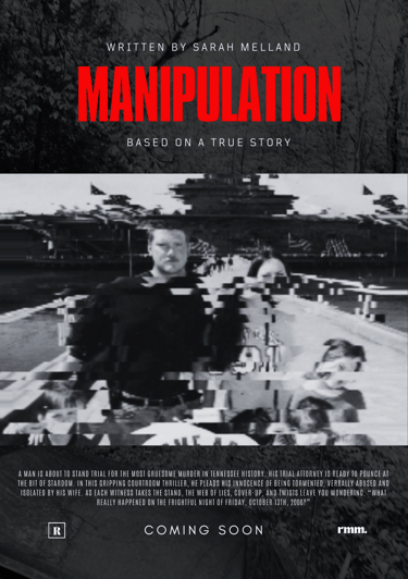 Movie poster for “Manipulation” — a courtroom thriller about truth, power, and unraveling narratives