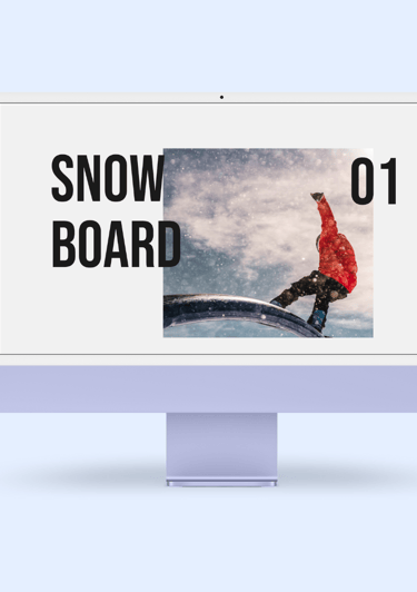 a computer screen showing a snowboarder on a snowboard