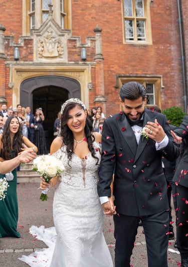 Bride and groom celebration outside the venue, shot by Fred Art Studio