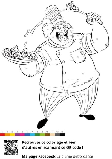 Aperçu coloriage Cuisinier - Marie F auteure