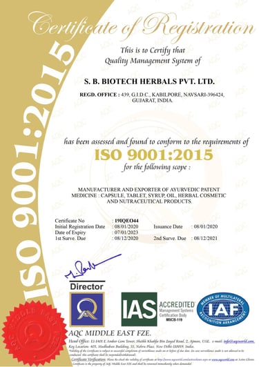 ISO 9001 : 2015 CERTIFICATE