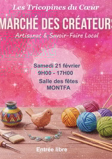 Affiche du Marché des créateurs de Montfa 21/02/2026