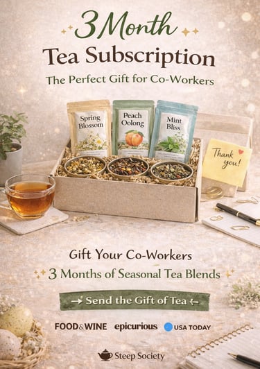 3 Month Tea Subscription Gift, Premium Tea Subsciption Service for Men & Co-Workers