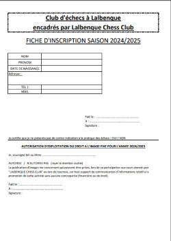 inscription adulte