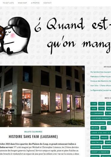Article du blog “Quand est-ce qu’on mange ?” sur Histoire Sans Faim, restaurant italien à Lausanne (pizzas napolitaines, brun