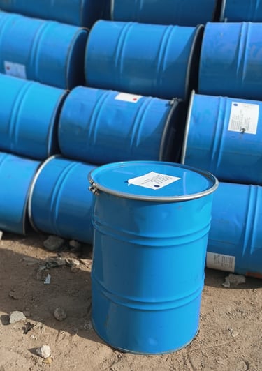 Refurbished used steel drums 200kg – lacquered barrels by Zyema Packages Karachi