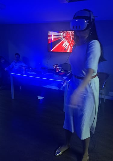 "Pessoa usado VR para confraternização de fim de ano"