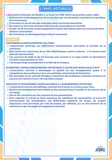 Présentation de l’Association Musicale de Caudan et de son rôle culturel local