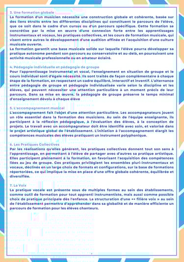 Organisation de l’enseignement musical et théâtral au sein de l’AMC