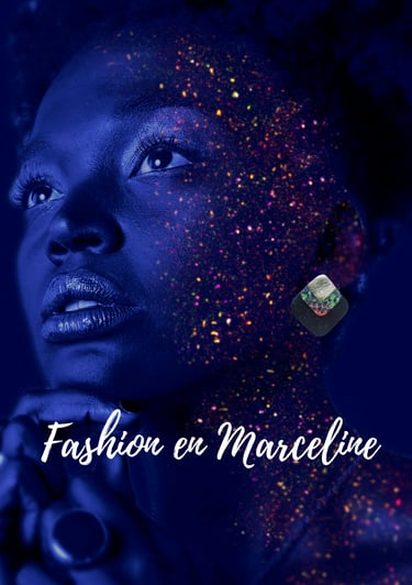 femme aui porte une paire de boucle d'oreilles en cuir modèle Marceline en puce trois morceaux 