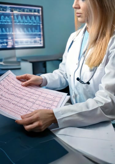 Exames do coração em consultório médico de cardiologia em Foz do Iguaçu