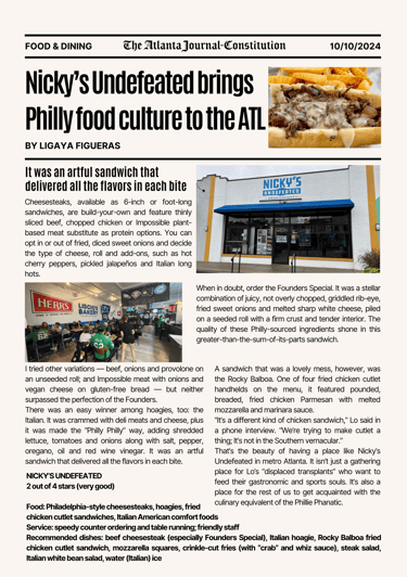 Best Cheese Steaks In Atlanta