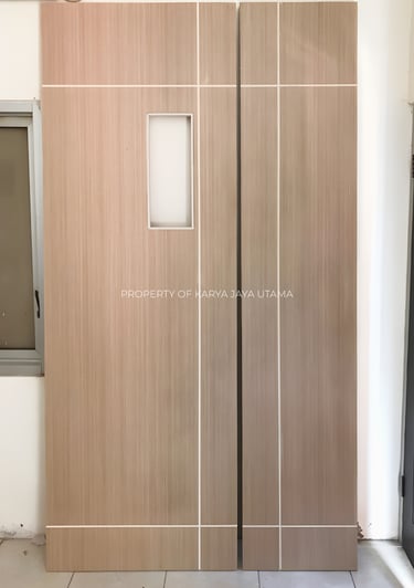 Pintu Solid Wood Panel lapisan HPL ECO - Harmony Teak