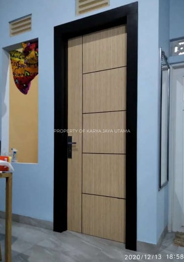 Pintu Solid Wood Panel lapisan HPL ECO - Caen Oak