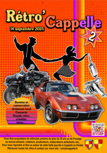 a poster for a retro car show