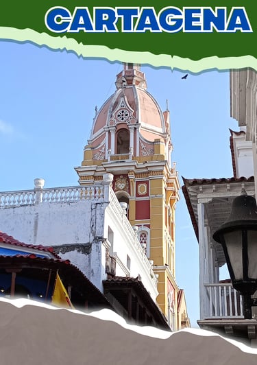 Torre de la catedral de Cartagena vista desde la calle