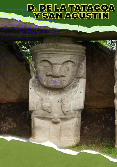 Escultura en piedra de la Cultura San Agustín en el Huila, Colombia