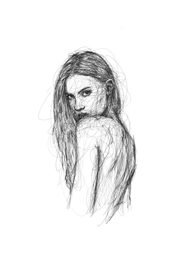 Nude woman drawing