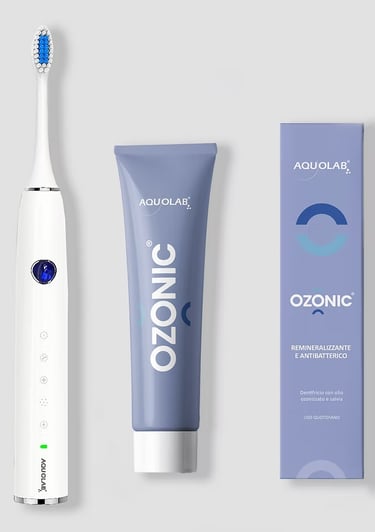 Brosse à dent sonique et dentifrice ozonic aquolab hygiene-precision.com