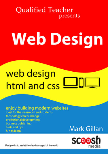 Web Design book by Mark Gillan red yellow blue design