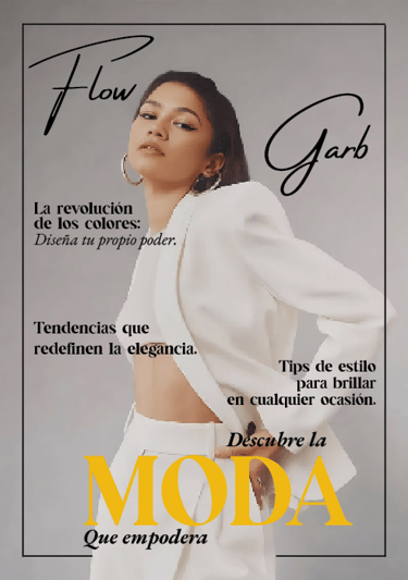 Proyecto Javi Lucena de diseño grafico de una revista de moda