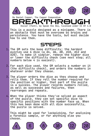 The cover of BREAKTHROUGH, showing a numbered list of steps, with a purple border on the left.