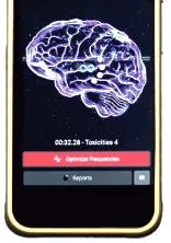 a smartphone phone showing a brain scang - like brain scang
