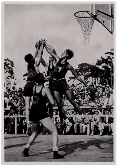 Philippines vs Mexico 1936 Olympics Basketball Game Card