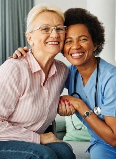 Long-term caregiver with senior