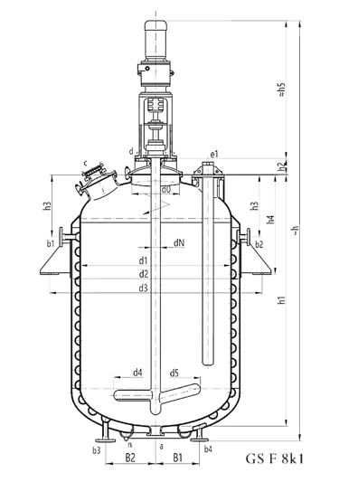Glass lined reactor F type