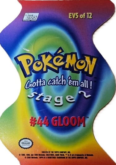 Die Cut EV5 of 12 Gloom Topps Pokémon series 2 US back