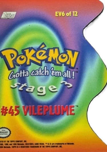 Die Cut EV6 of 12 Vileplume Topps Pokémon series 2 US front