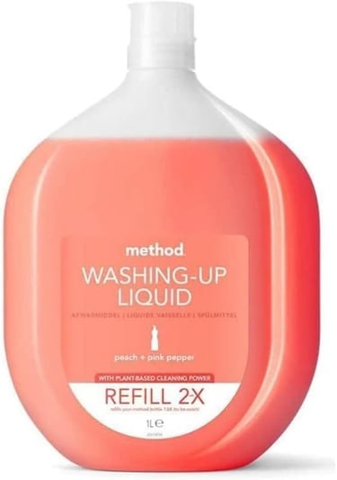 a bottle of liquid soap with a bottle of liquid