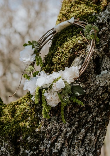 bouquet de mariée facon sac à main nature
